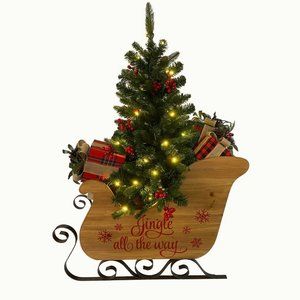 46 inch pre-lit members mark tree in sleigh